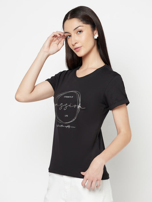 Cantabil Women's Black T-Shirts (6822426869899)