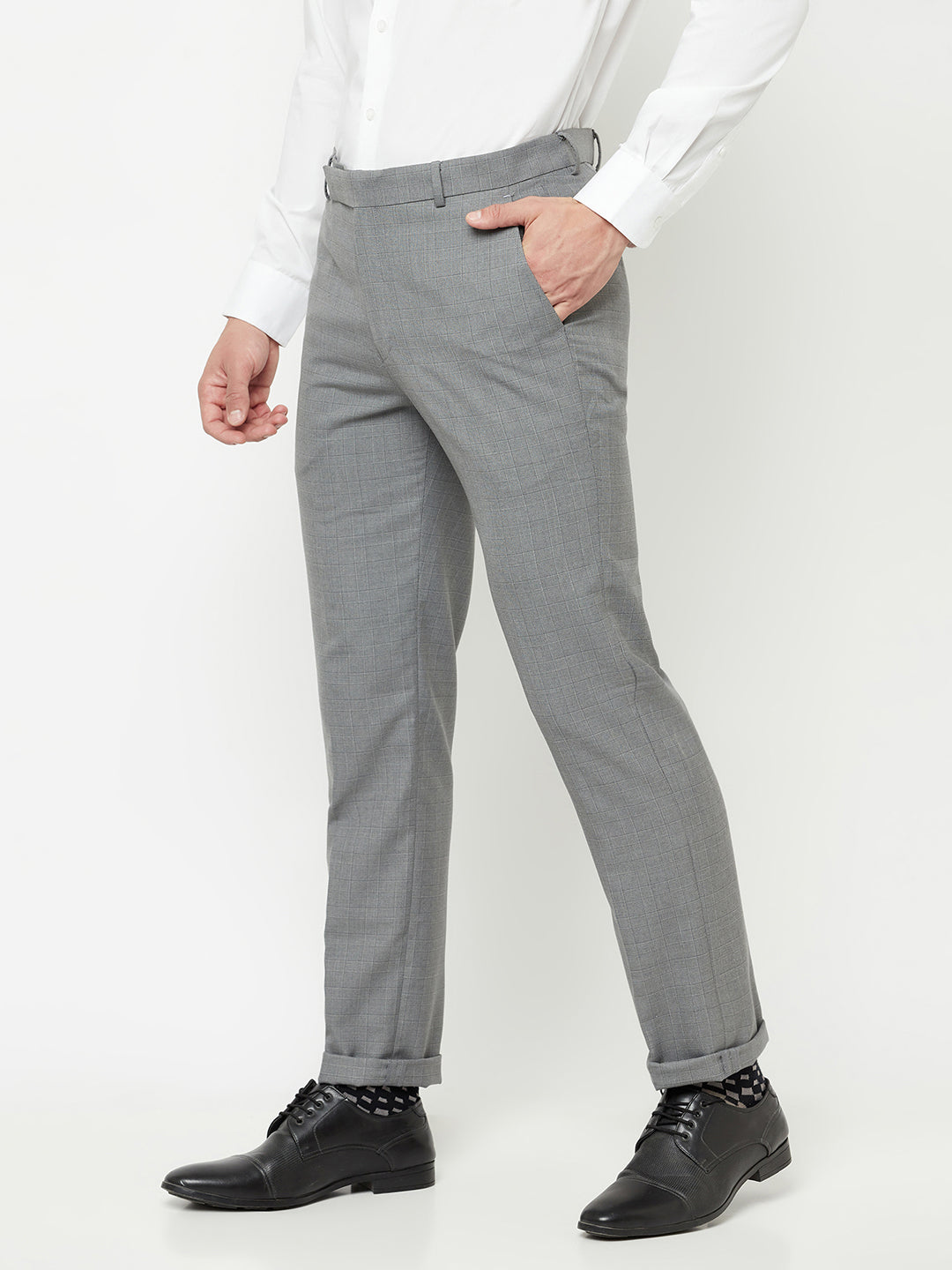 Cantabil Men's Grey Formal Trousers (6827923439755)