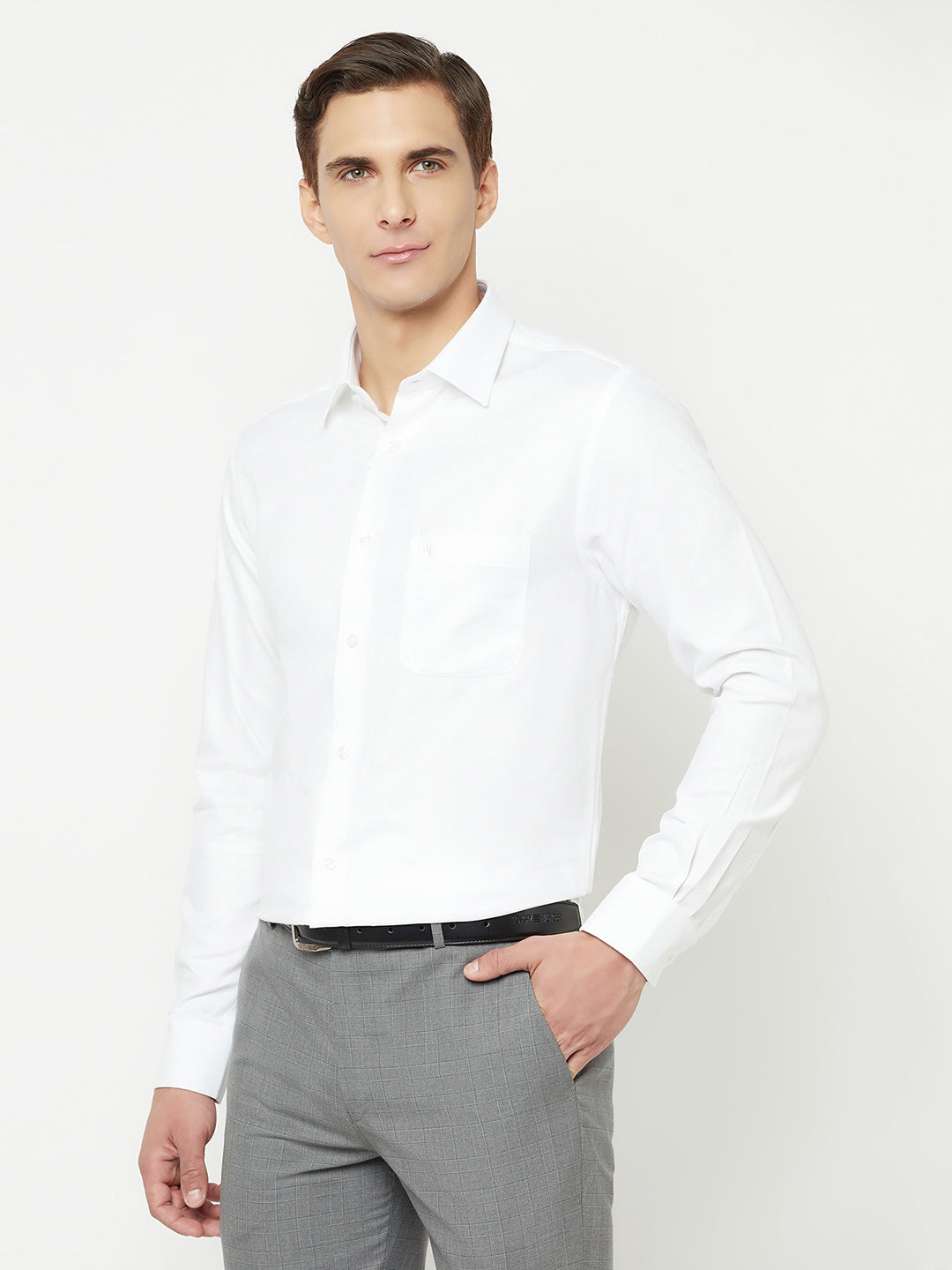 Cantabil Men's White Formal Shirt (6827835687051)