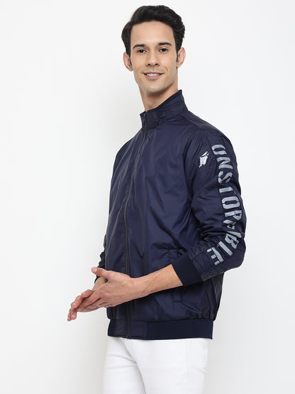 Cantabil Men Navy Blue Jacket (7047837712523)