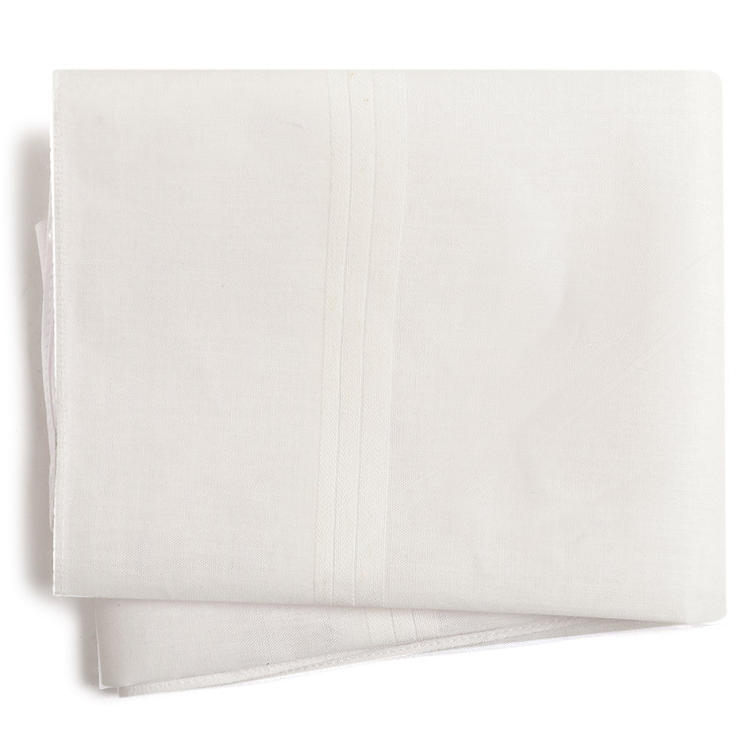 Cantabil Men Pack of 6 Solid Cotton White Handkerchief (6809911361675)