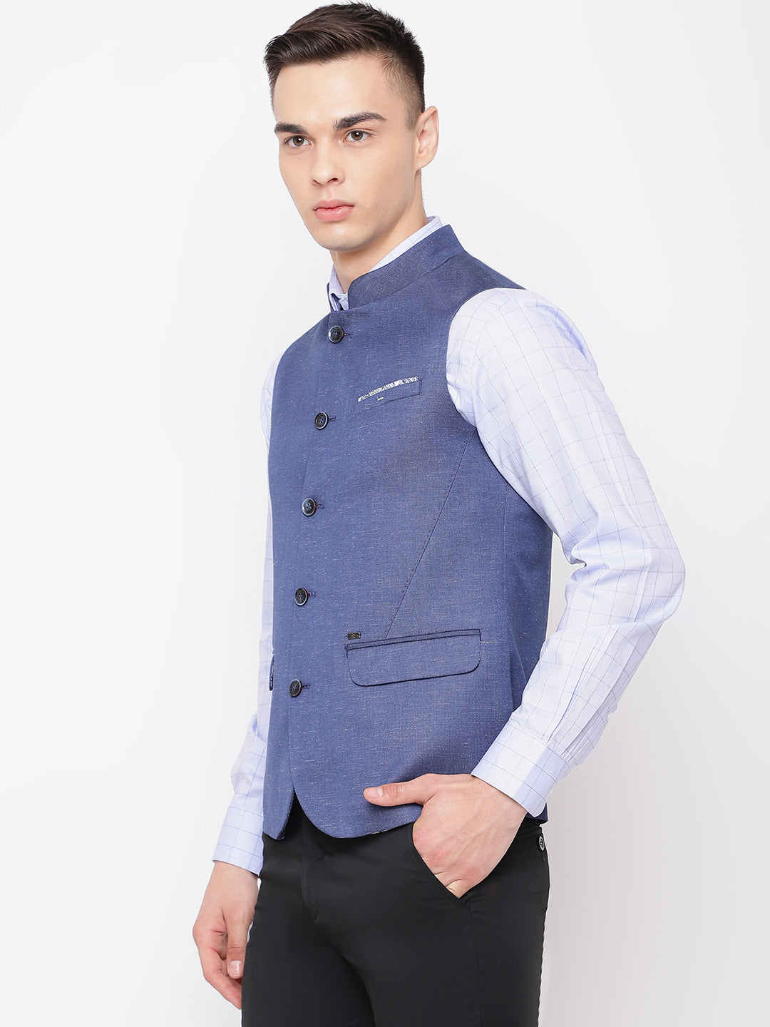 Cantabil Mens Blue Waist Coat