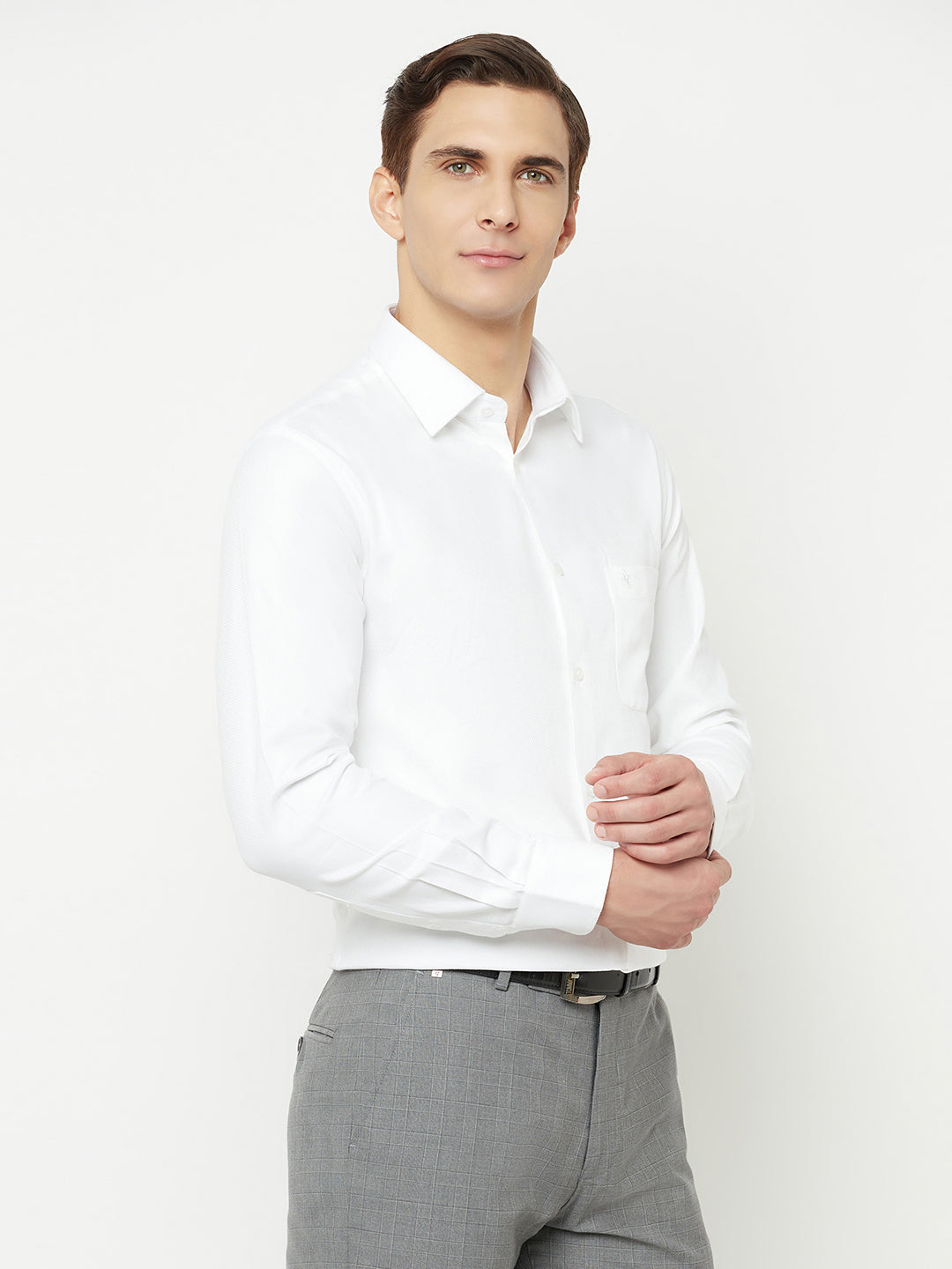 Cantabil Men's White Formal Shirt (6827835687051)