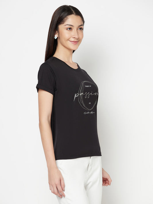 Cantabil Women's Black T-Shirts (6822426869899)