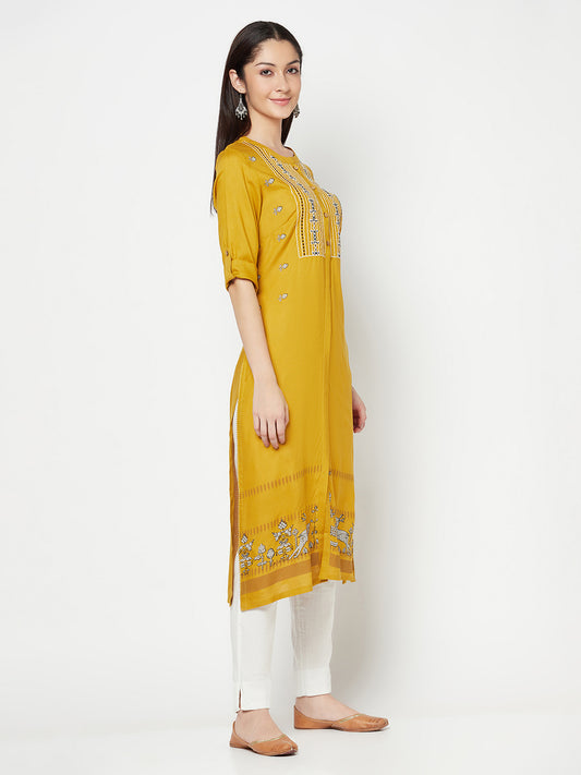 Cantabil Women's Mustard Kurti (6821840846987)