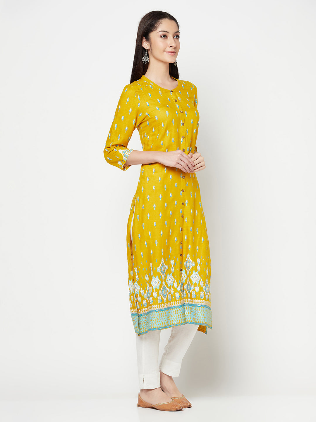 Cantabil Women's Mustard Kurti (6821967167627)