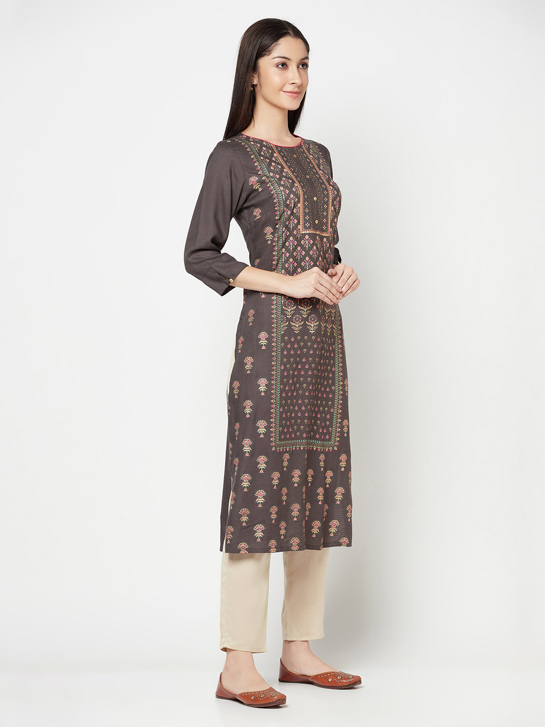 Cantabil Women's Grey Kurti (6821856084107)