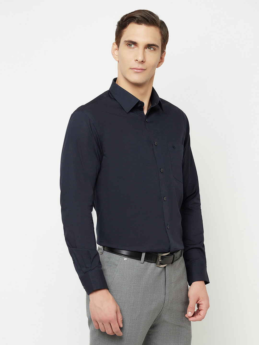 Cantabil Men's Navy Formal Shirt (6827848761483)