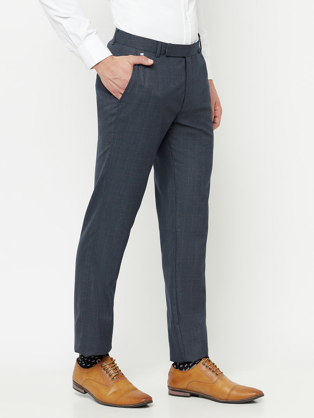 Cantabil Men's Navy Formal Trousers (6827878613131)