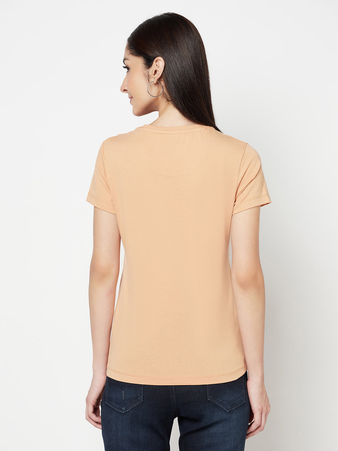 Cantabil Women's Peach T-Shirts (6822476742795)