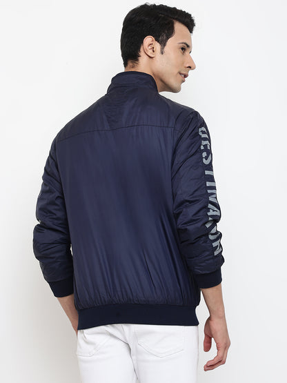 Cantabil Men Navy Blue Jacket (7047837712523)