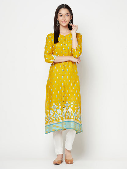 Cantabil Women's Mustard Kurti (6821967167627)