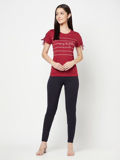 Cantabil Women's Maroon T-Shirts (6822467797131)