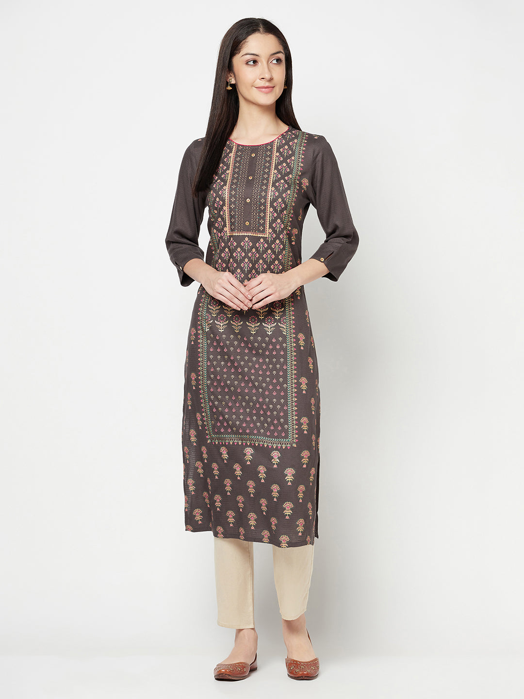 Cantabil Women's Grey Kurti (6821856084107)