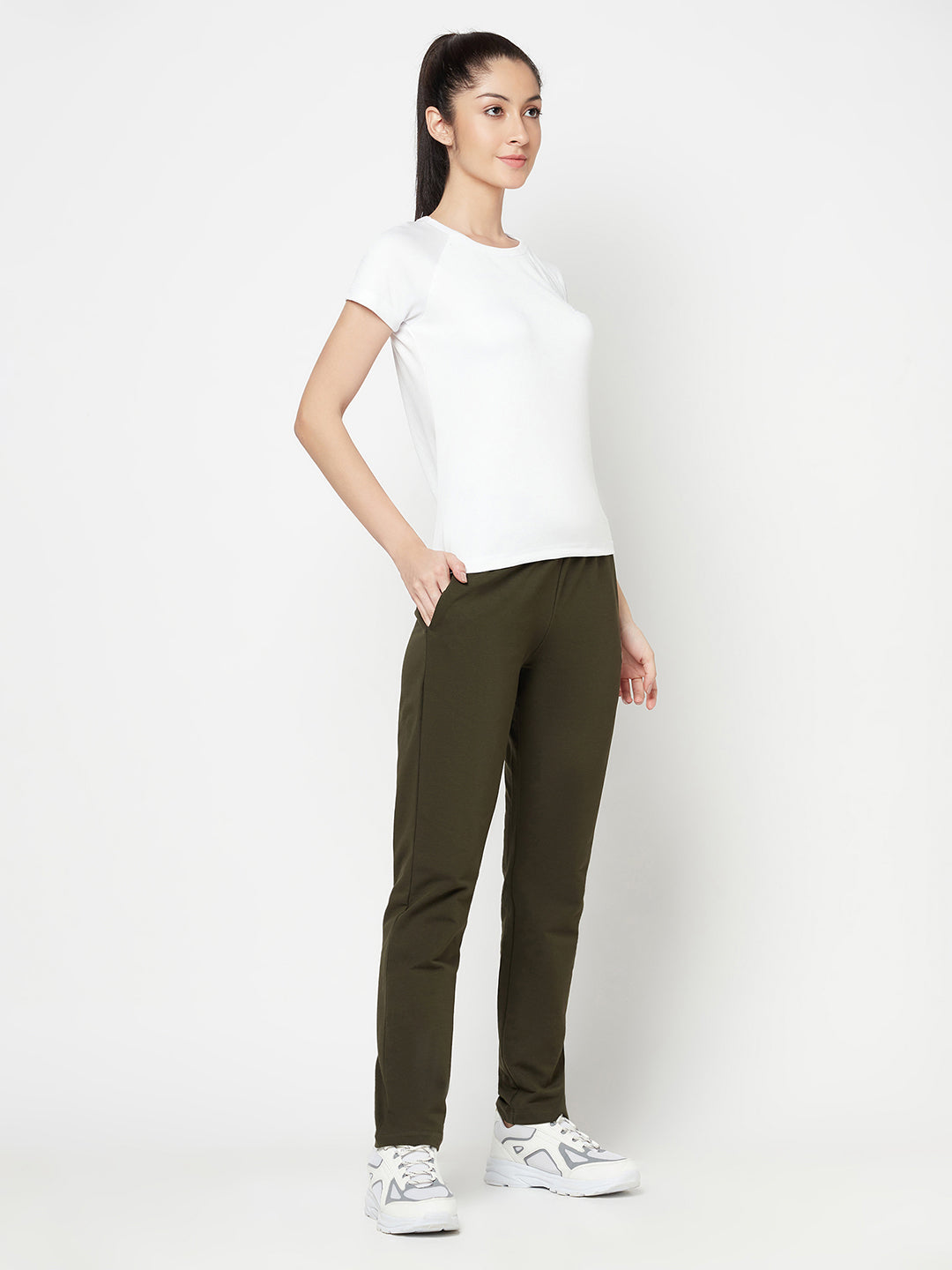 Cantabil Women's Olive Track Pant (6822498599051)