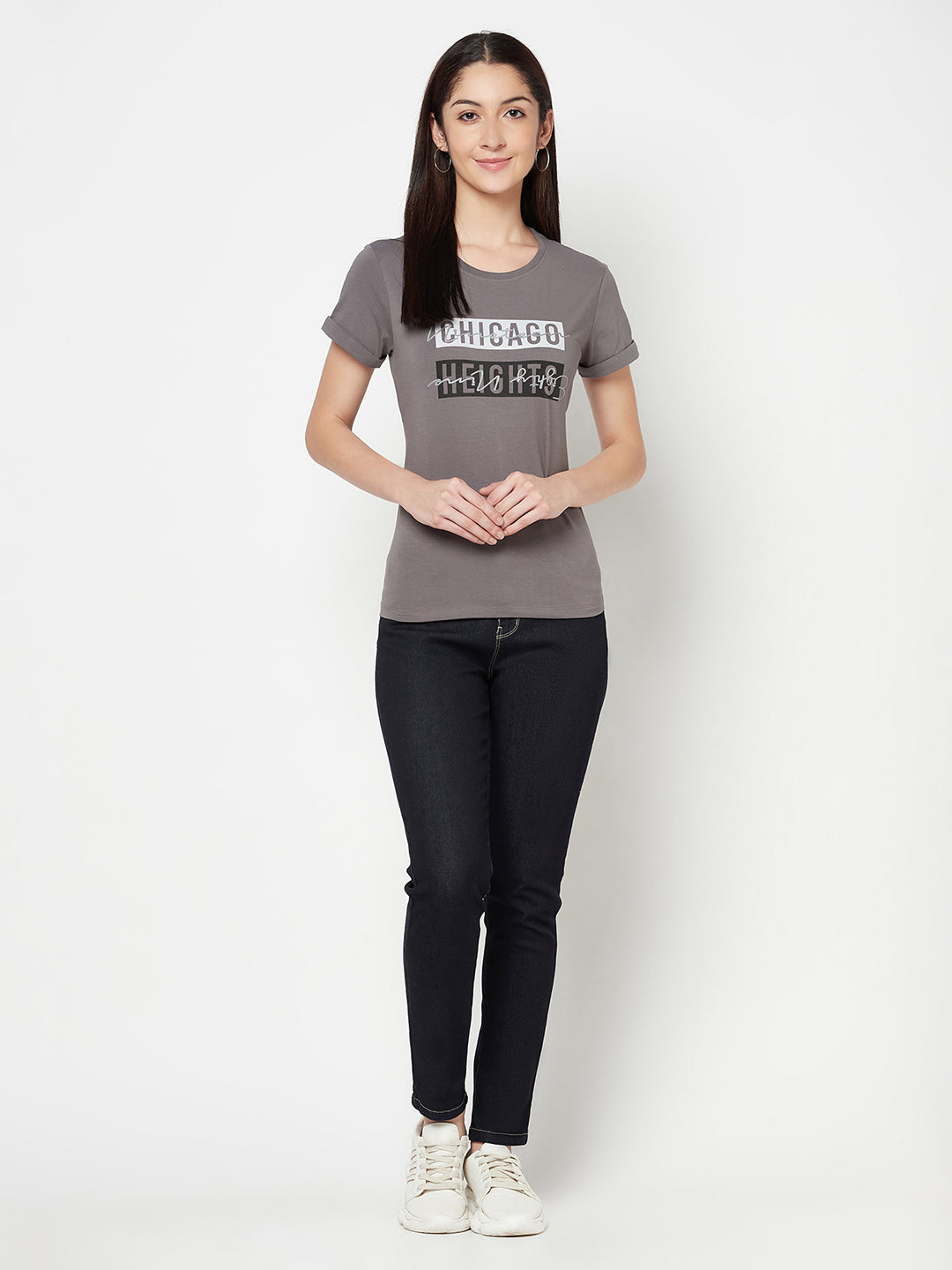 Cantabil Women's Grey T-Shirts (6822459801739)