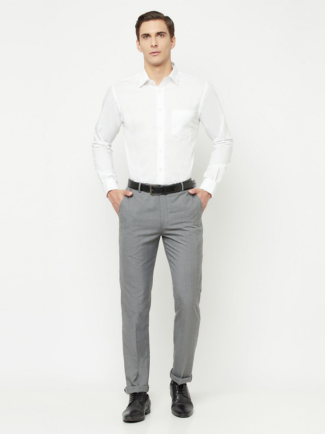 Cantabil Men's Grey Formal Trousers (6827923439755)