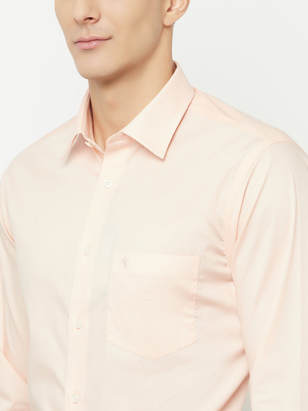 Cantabil Men's Peach Formal Shirt (6826984767627)