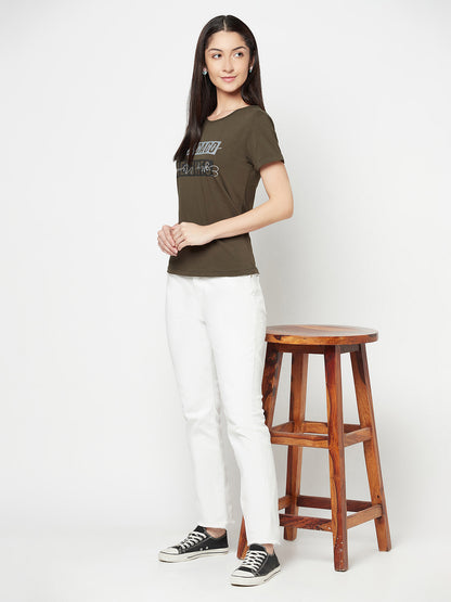 Cantabil Women's Olive T-Shirts (6822436176011)