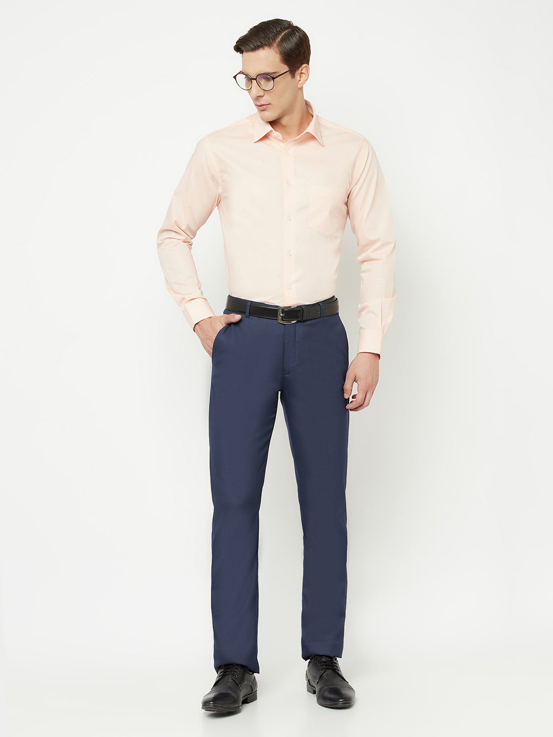 Cantabil Men's Peach Formal Shirt (6826984767627)