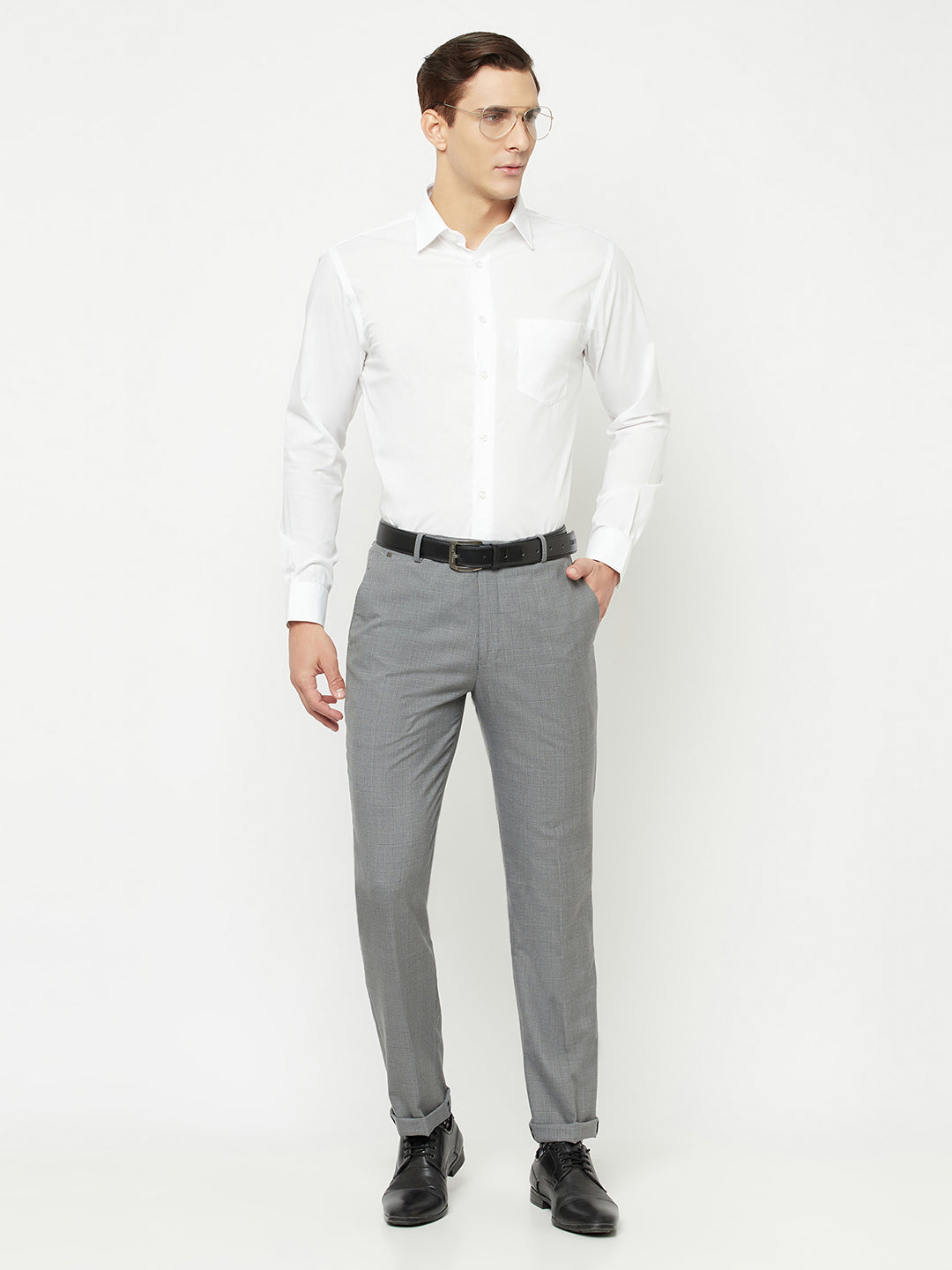 Cantabil Men's Grey Formal Trousers (6827923439755)