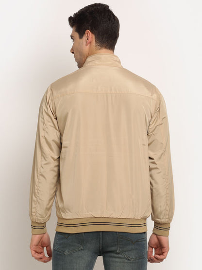 Cantabil Beige & Navy Blue Men's Reversible Jacket (6691248111755)