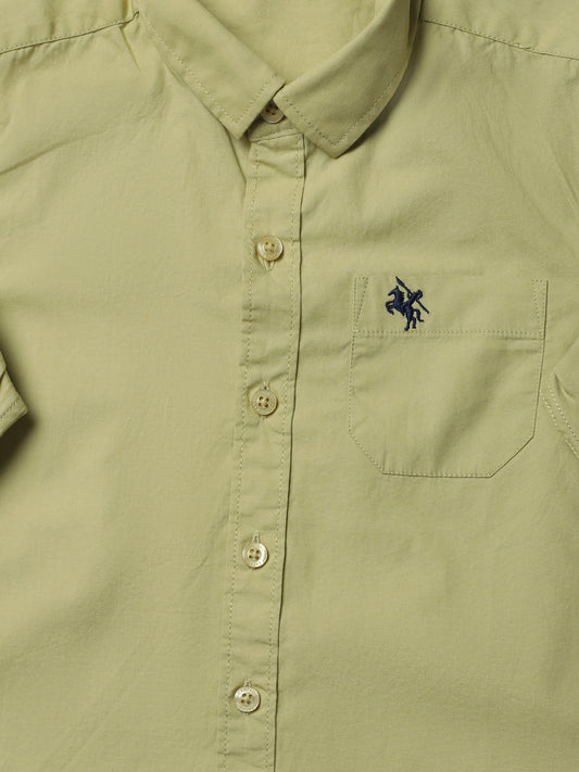 Cantabil Boy's Green Full Sleeves Shirt (6994978111627)