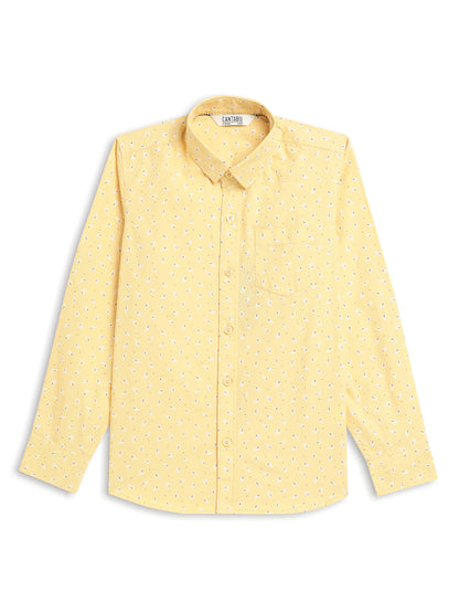 Cantabil Boys Mustard Casual Shirt (6833235886219)