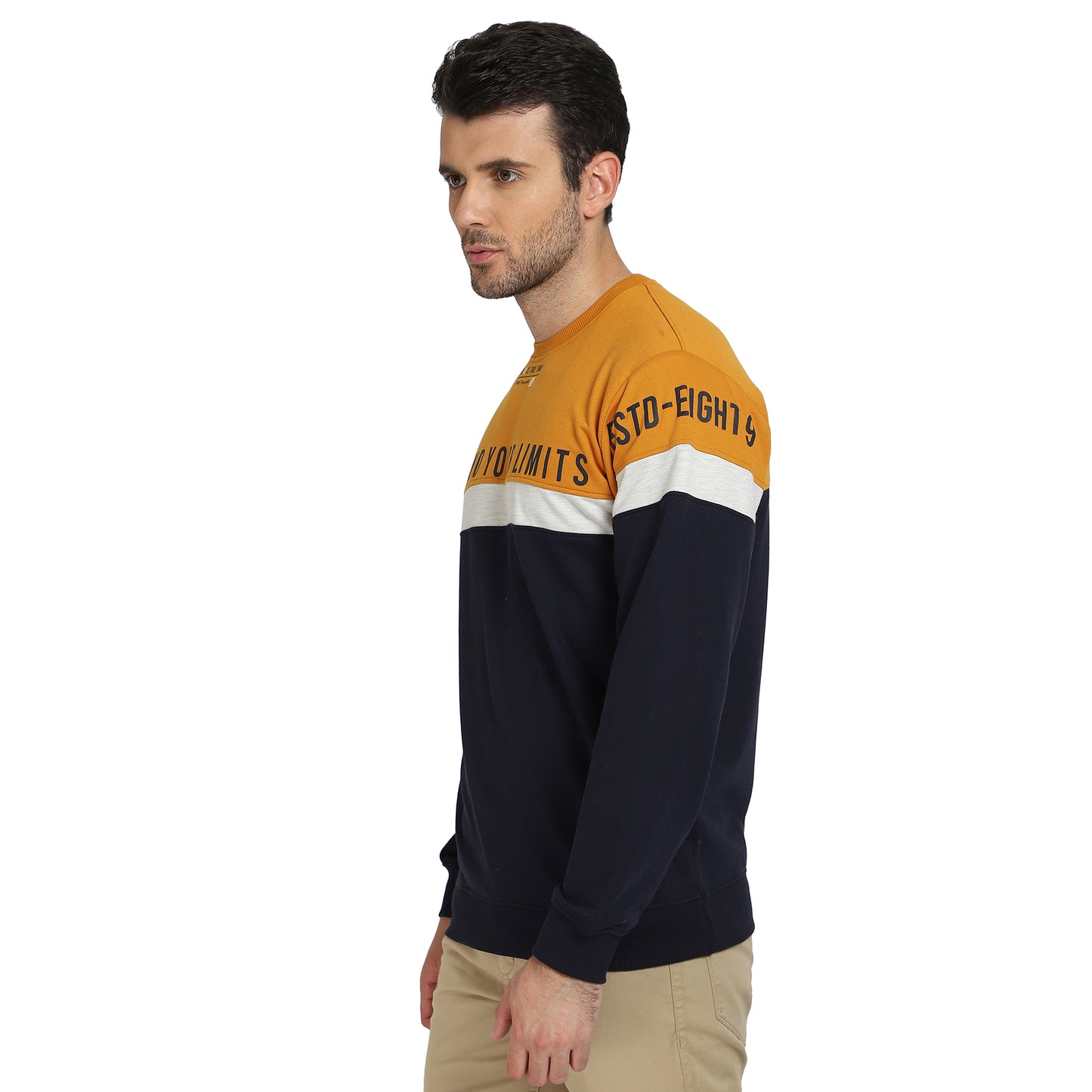 Cantabil Men Mustard Casual Sweatshirt (6699495522443)