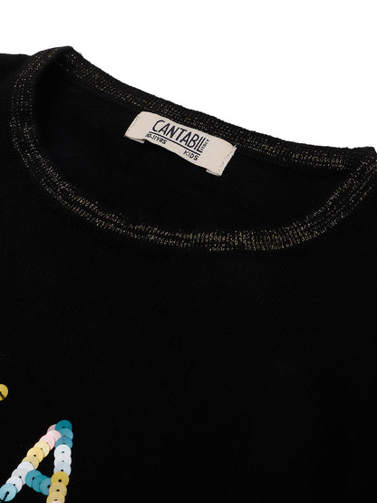 Cantabil Girls Black Sweater (7087121858699)