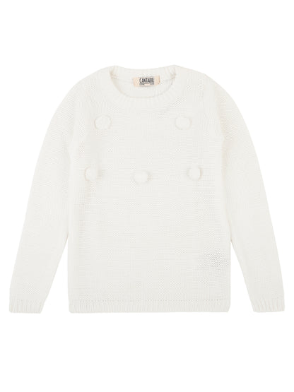 Cantabil Girls Off White Sweater (7087145484427)