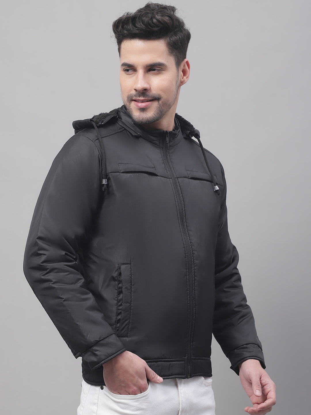 Cantabil Men Black Jacket (7091520077963)