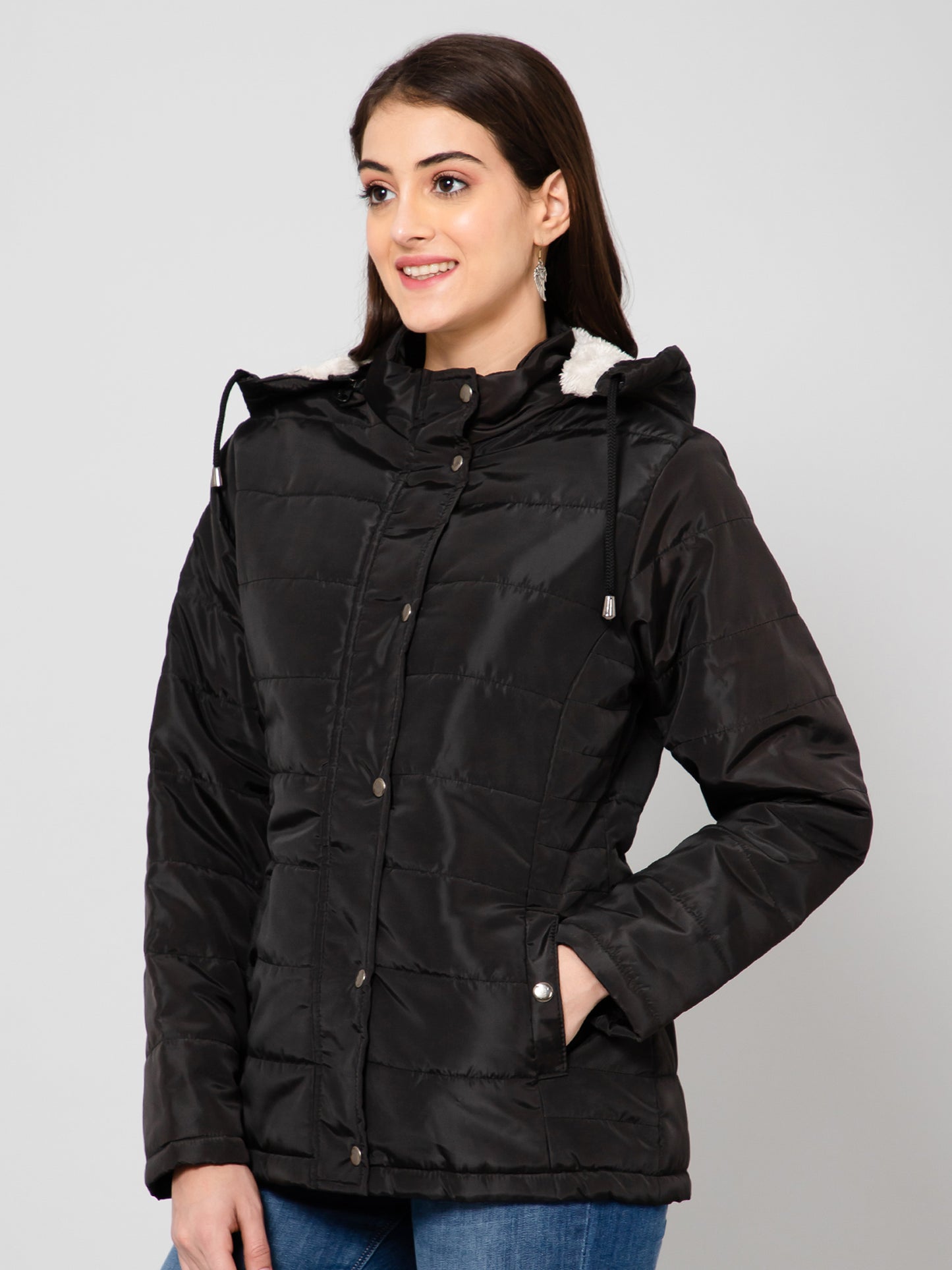 Cantabil Women Black Jackets (7055709503627)