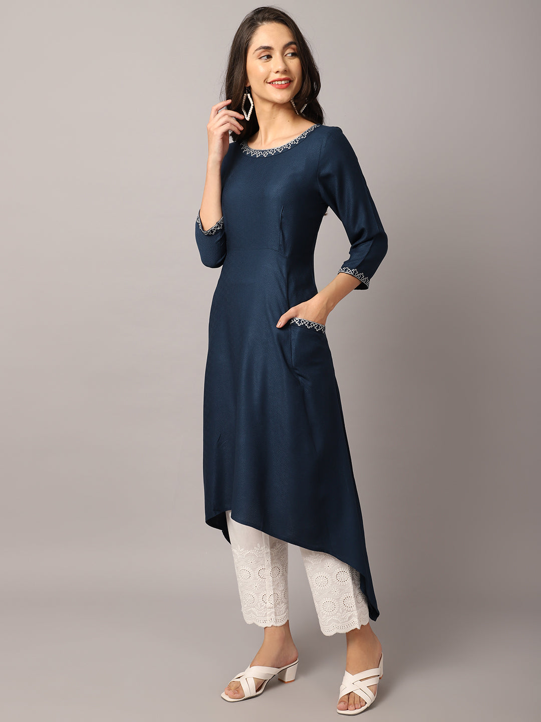 Cantabil Ladies Teal Kurti (7053762068619)