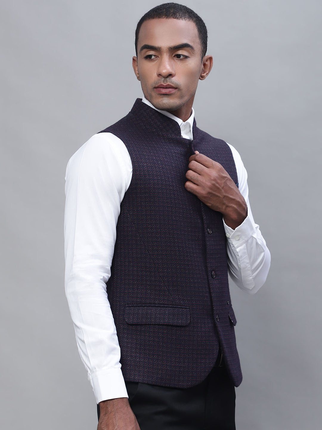 Cantabil Men Wine Waist Coat (7114715398283)