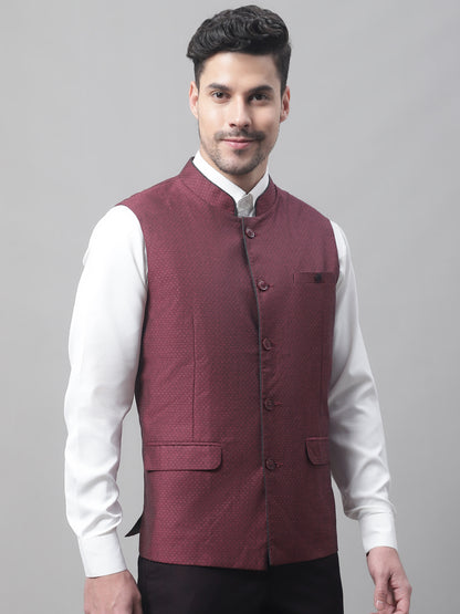 Cantabil Men's Burgundy Waist Coat (7082526703755)