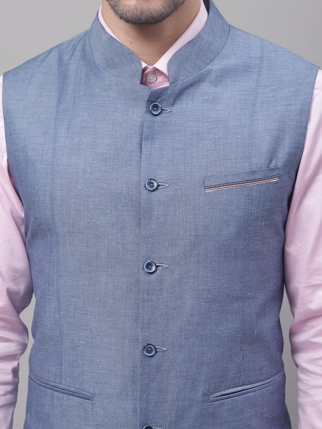 Cantabil Men Blue Waist Coat (7091698892939)