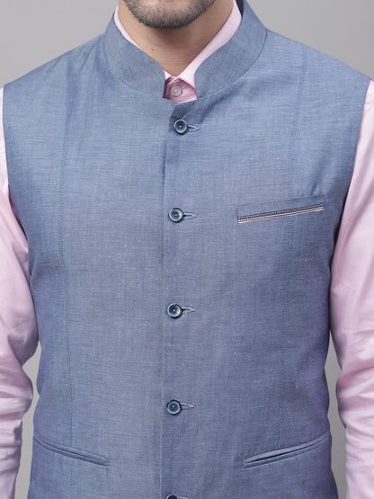 Cantabil Men Blue Waist Coat (7091698892939)