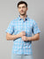 Cantabil Cotton Checkered Blue Half Sleeve Regular Fit Casual Shirt for Men with Pocket (7114311139467)