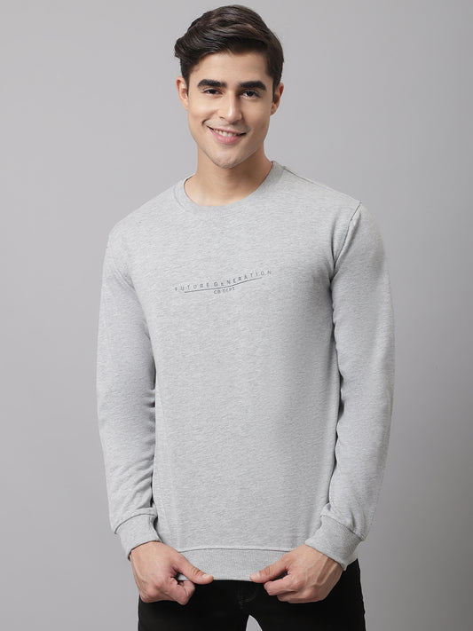 Cantabil Men Grey Melange Sweatshirt (7046566281355)