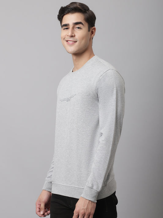 Cantabil Men Grey Melange Sweatshirt (7046566281355)