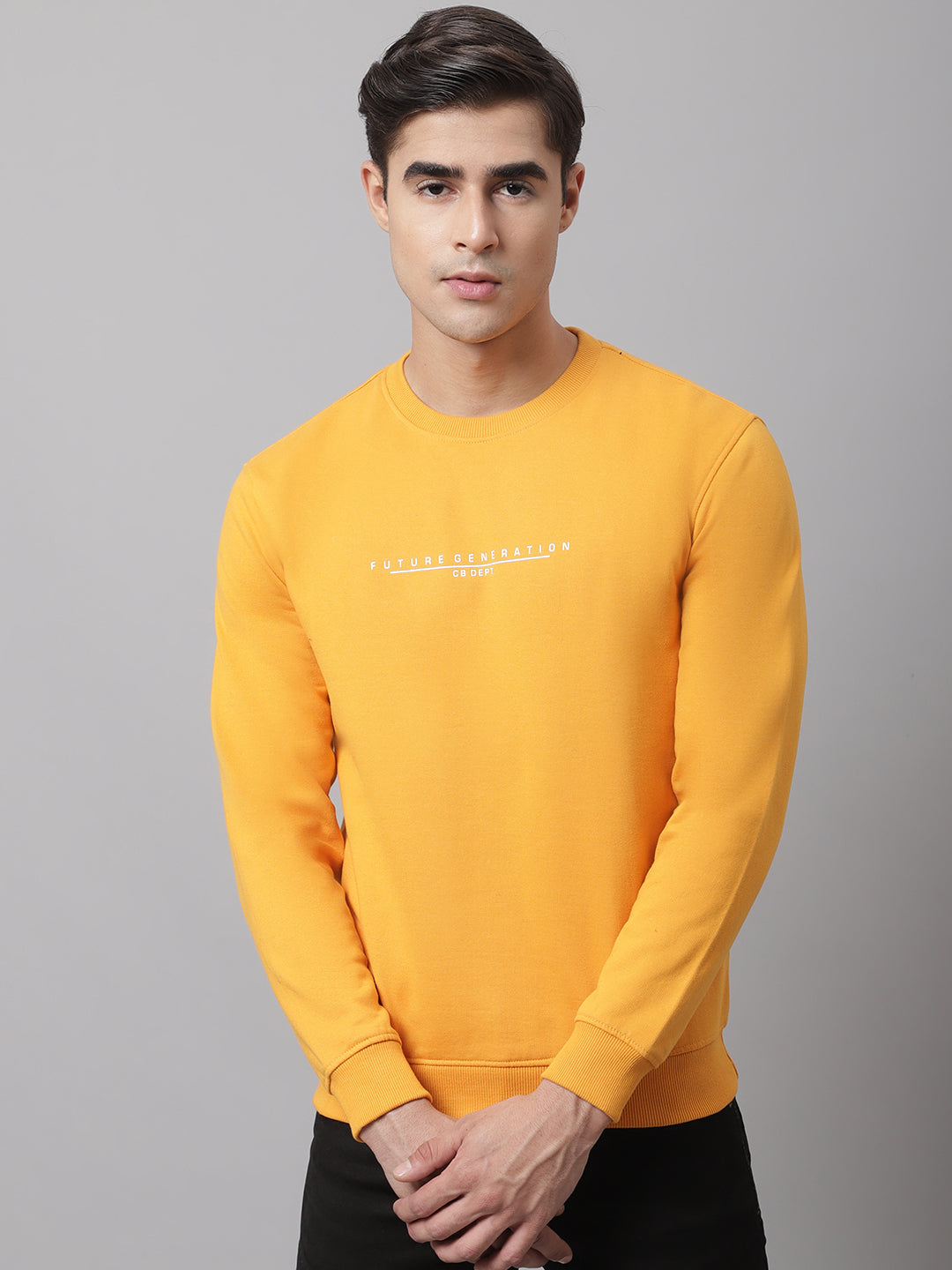 Cantabil Men Mustard Sweatshirt (7046579945611)