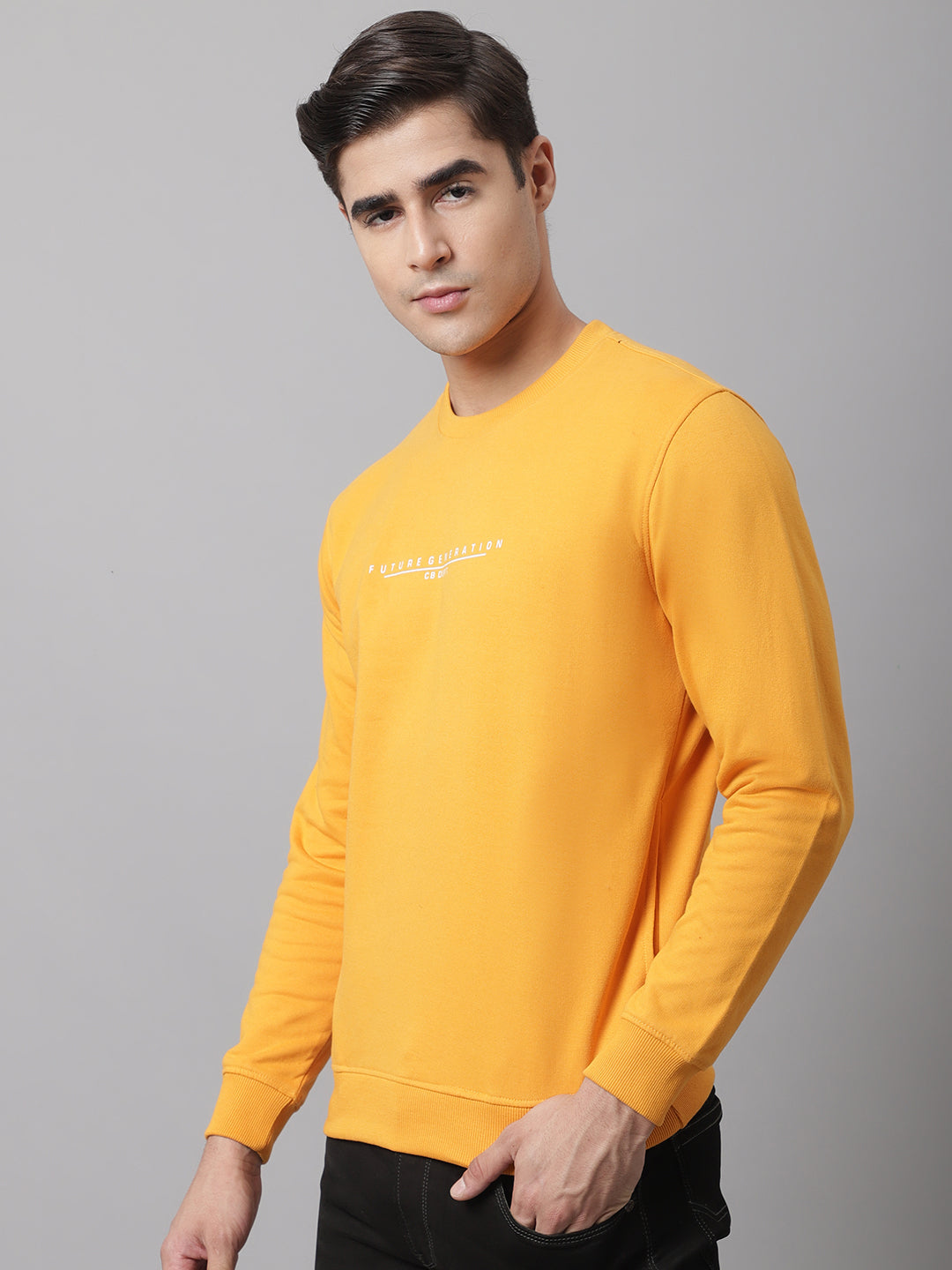 Cantabil Men Mustard Sweatshirt (7046579945611)