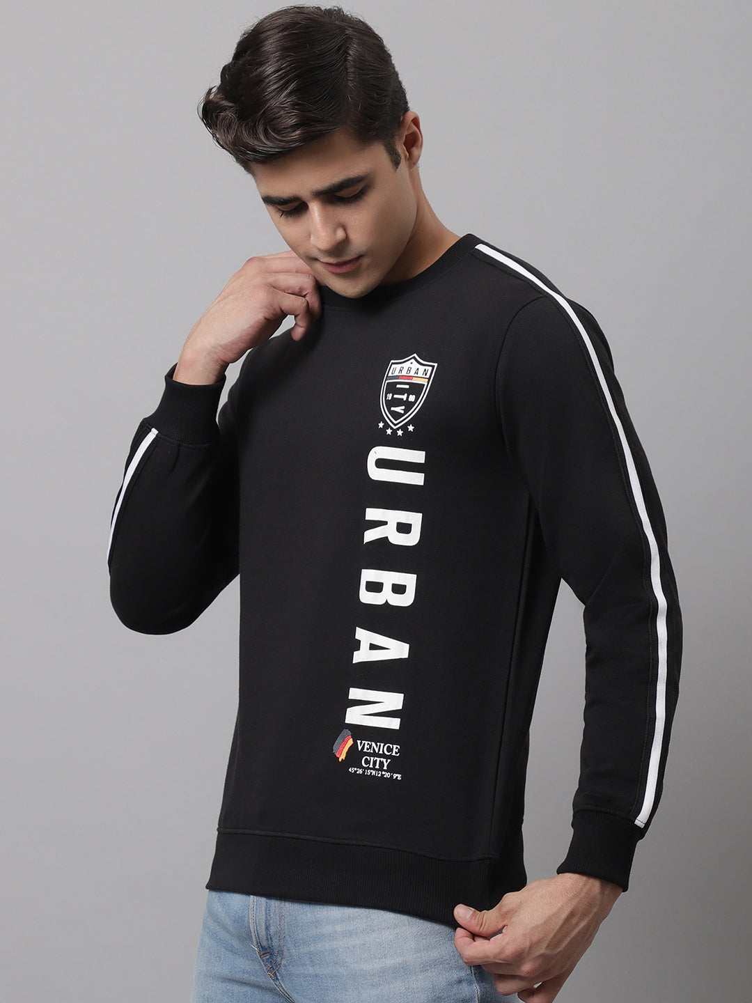 Cantabil Men Black Sweatshirt (7047293665419)