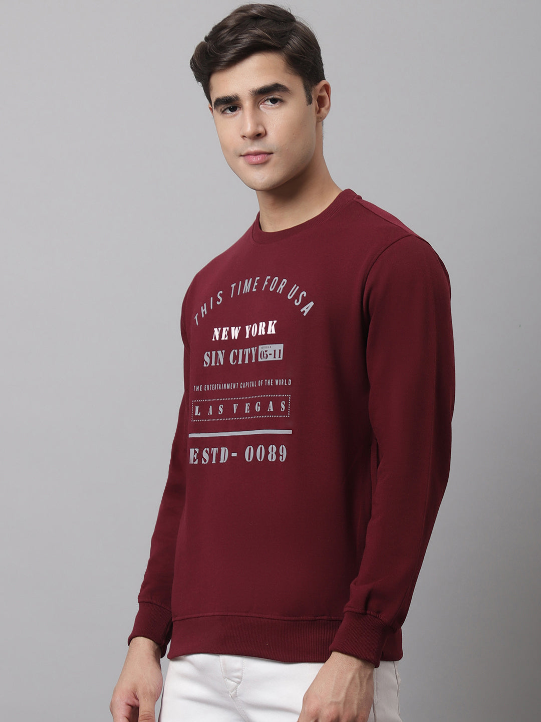 Cantabil Men Maroon Sweatshirt (7047325876363)