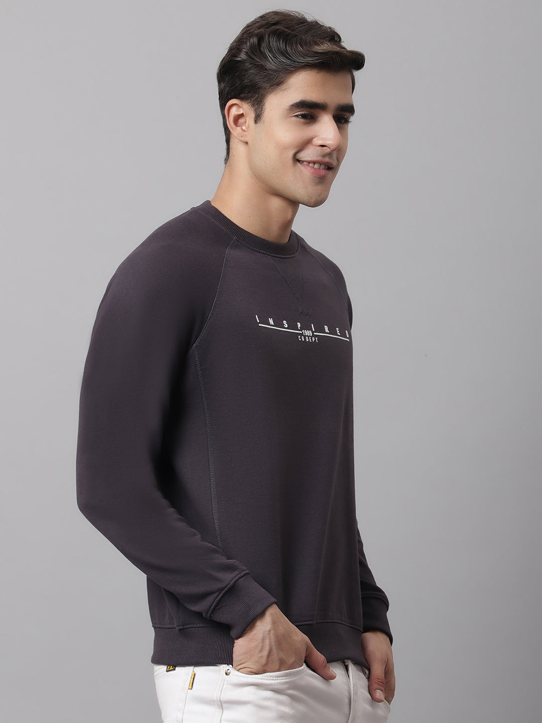 Cantabil Men Dk Grey Sweatshirt (7047336296587)