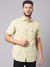 Cantabil Cotton Yellow Checkered Half Sleeve Regular Fit Casual Shirt for Men with Pocket (7062384803979)