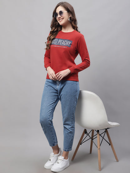 Cantabil Women Rust Sweatshirt (7083926913163)