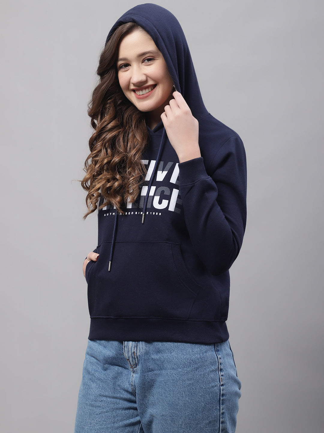 Cantabil Women Navy Sweatshirt (7083925831819)