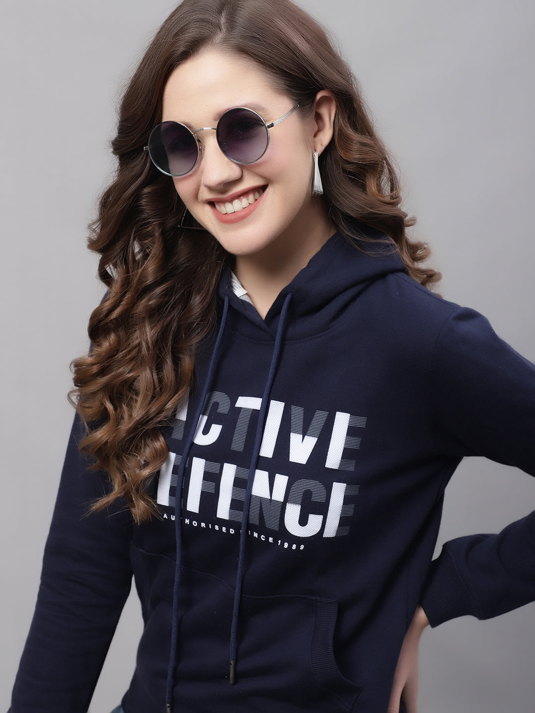 Cantabil Women Navy Sweatshirt (7083925831819)